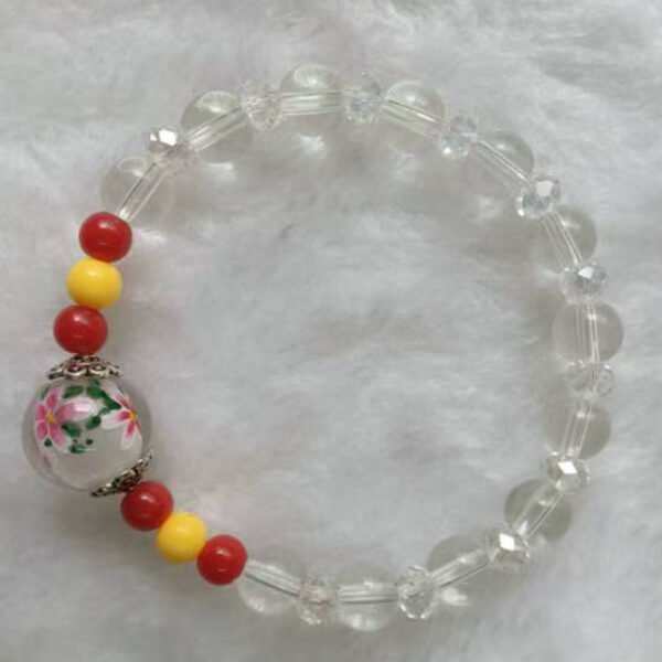 Randomly painted single bead bracelet