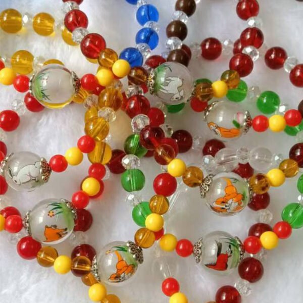 Randomly painted single bead bracelet