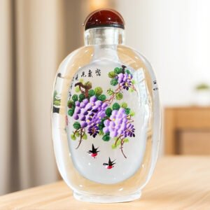 Purely handmade DIY inner-painted grapes traditional snuff bottle handmade painting gift selection