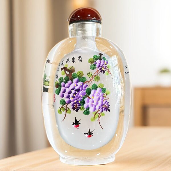 Purely handmade DIY inner-painted grapes traditional snuff bottle handmade painting gift selection