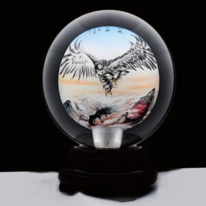 Purely handmade DIY inner-painted eagle crystal ball handmade painting, a good gift choice