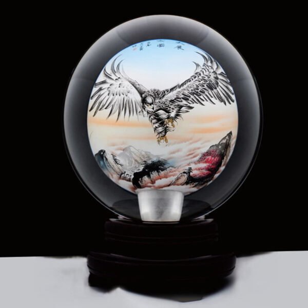 Purely handmade DIY inner-painted eagle crystal ball handmade painting, a good gift choice