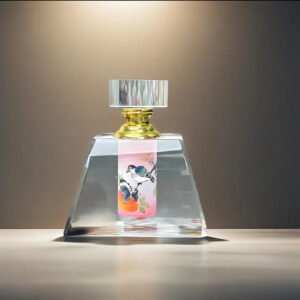 Pure handmade DIY inner painting perfume bottle square persimmon bird handmade painting gift for women
