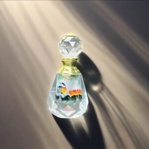 Pure handmade DIY inner painting perfume bottle oval lotus bird handmade painting gift for women
