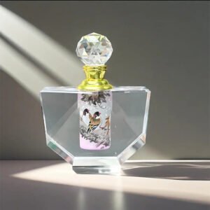 Pure handmade DIY inner painting perfume bottle purple snowflake bird handmade painting gift for women