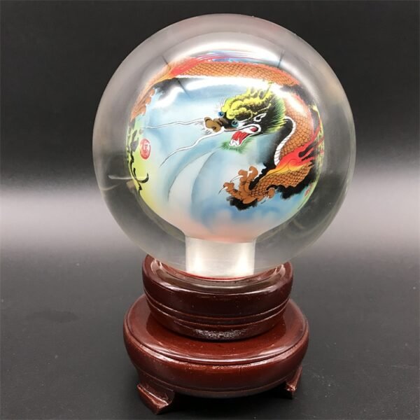 Purely handmade DIY inner painting Chinese dragon crystal ball handmade painting gift selection