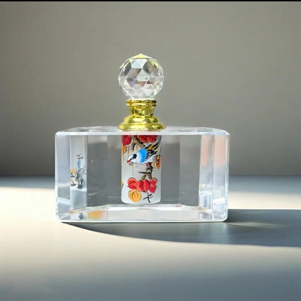 Pure handmade DIY inner painting perfume bottle long red leaf bird handmade painting gift for women